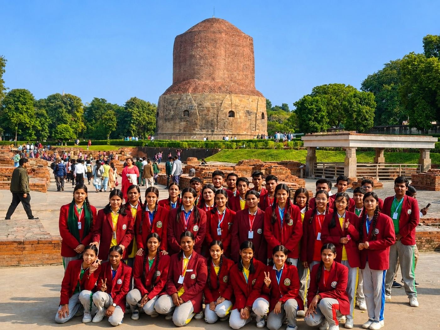 Students on an educational heritage tour
